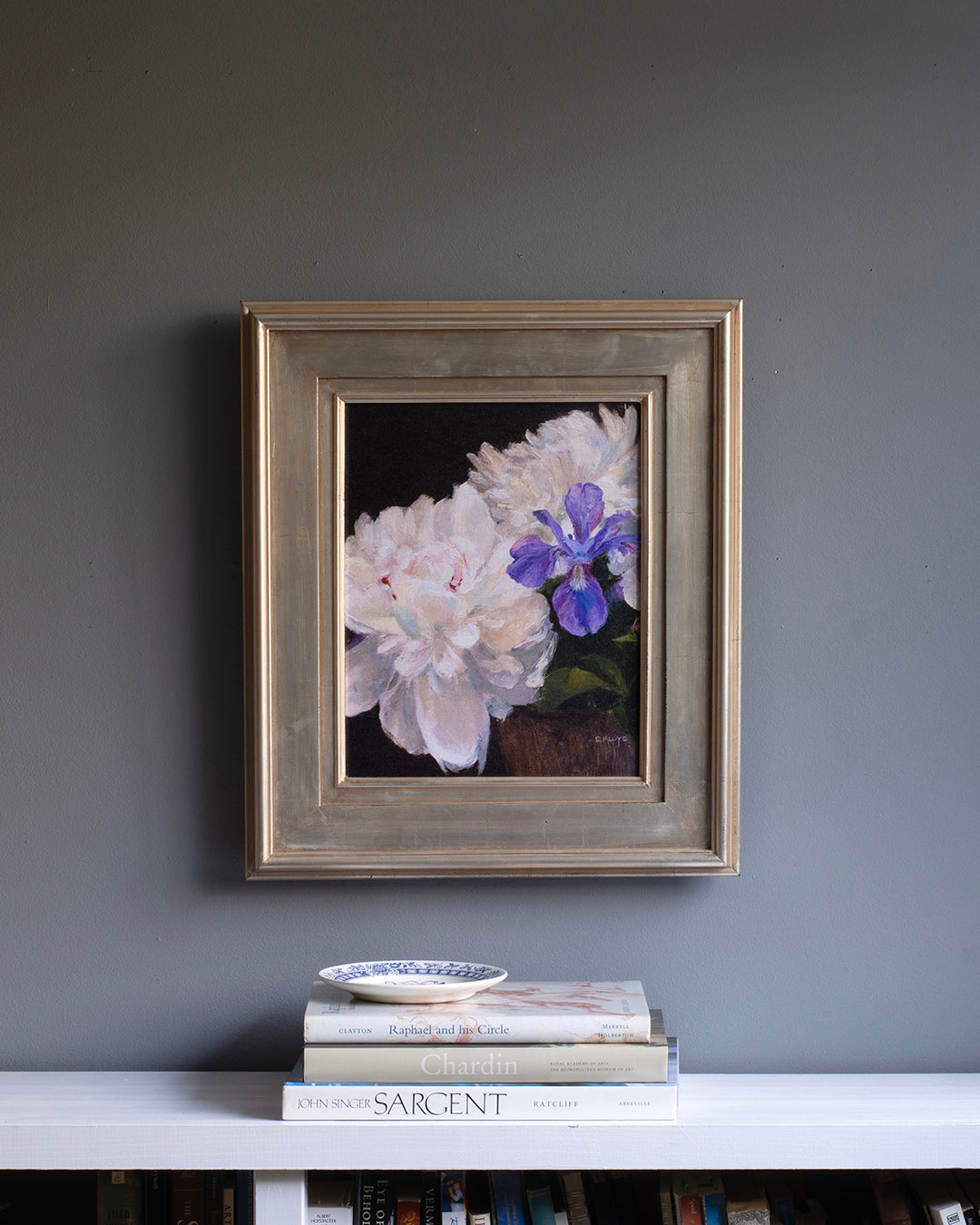 Peonies and Purple Iris, Canvas Art Print, Stretched 1.25" Deep
