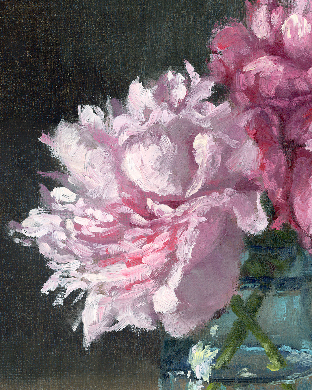 Two Peonies, Framed Oil Painting