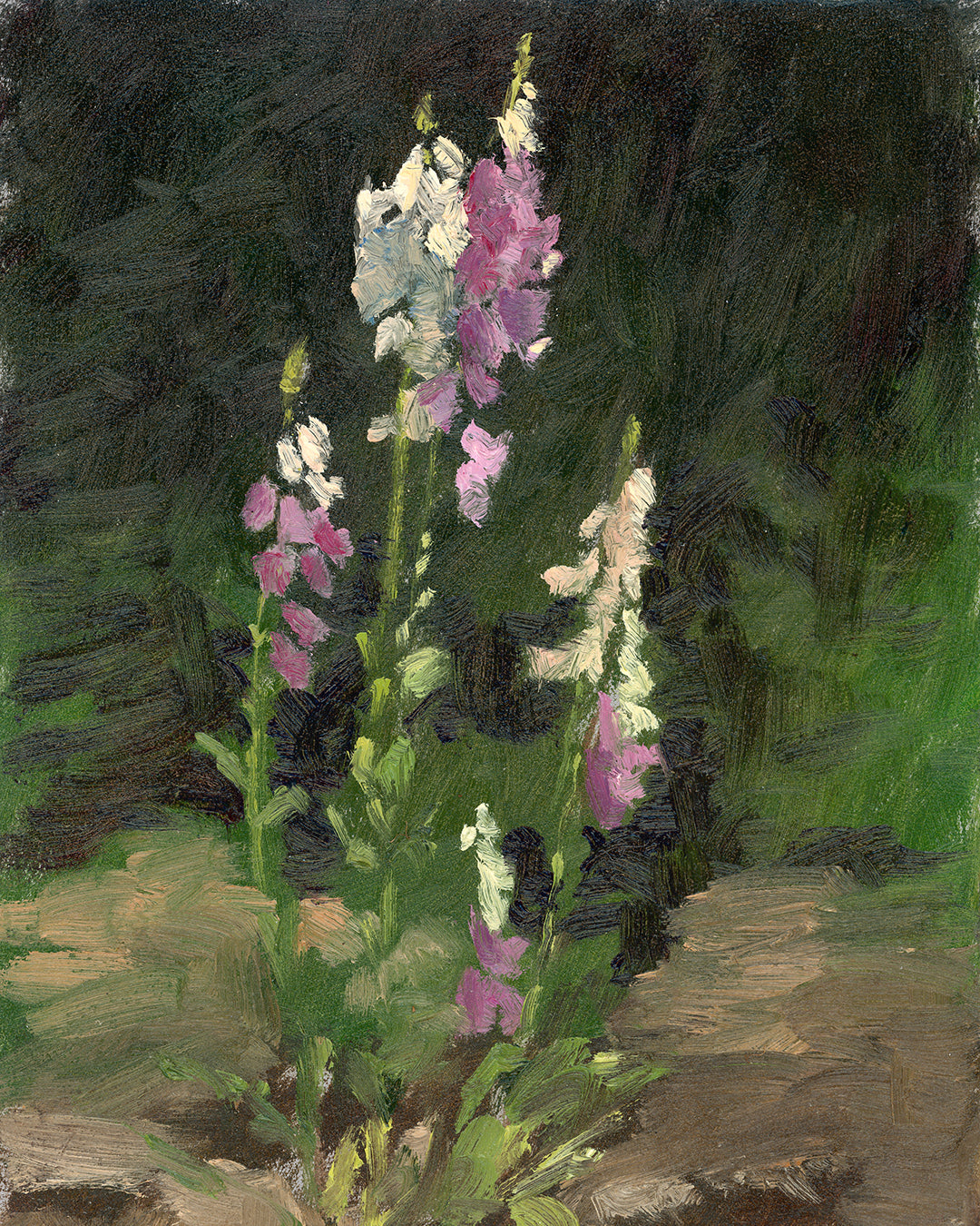 Foxgloves No. 2, Framed Plein Air Oil Painting