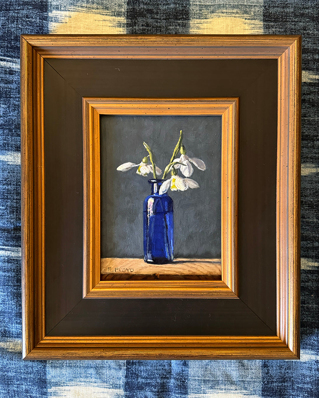 Snowdrops, 8x6 inches, Framed Oil Painting