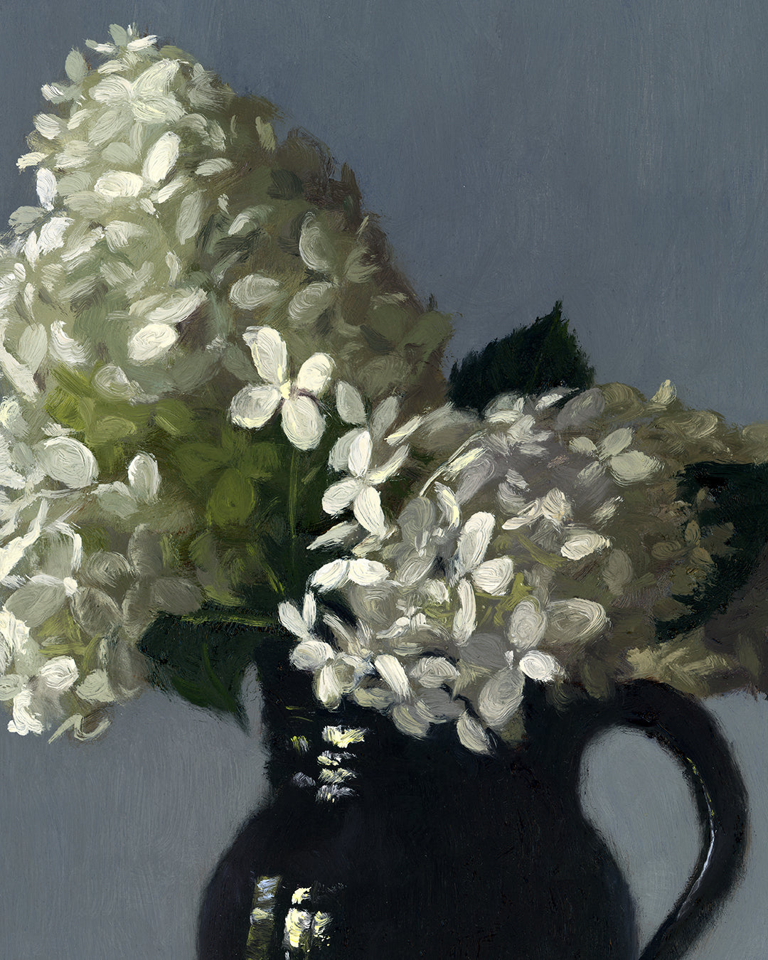 Limelight Hydrangeas, Framed Oil Painting, 16x12 inches