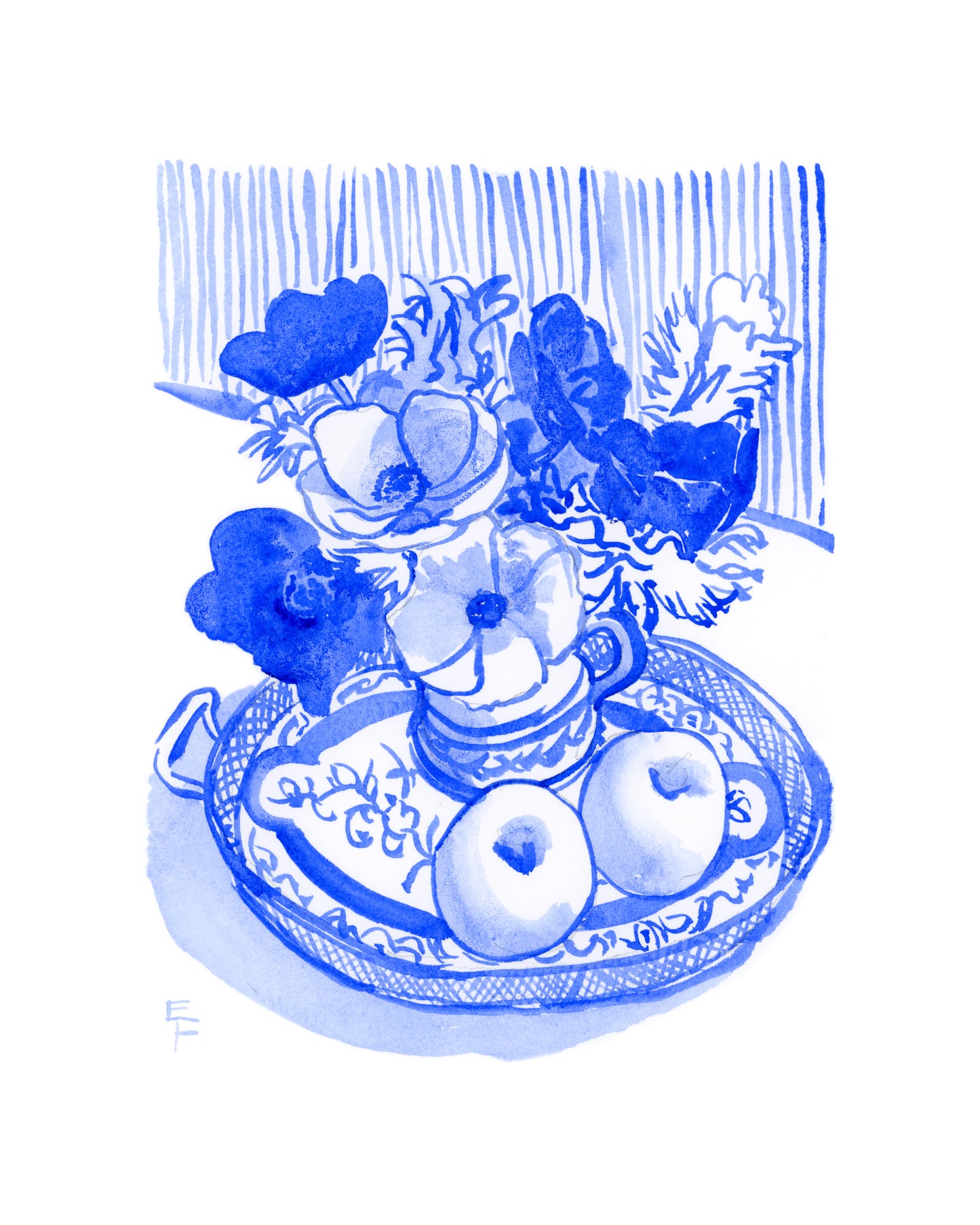 Anemones on Tray Fine Art Print on Paper