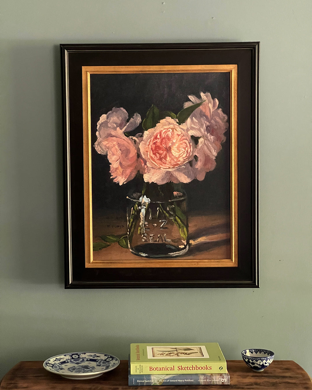 Roses in Jar, Canvas Art Print, 1.25" deep