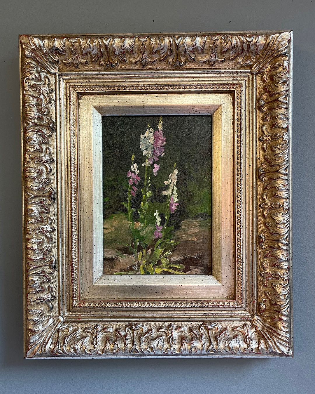 Foxgloves No. 2, Framed Plein Air Oil Painting