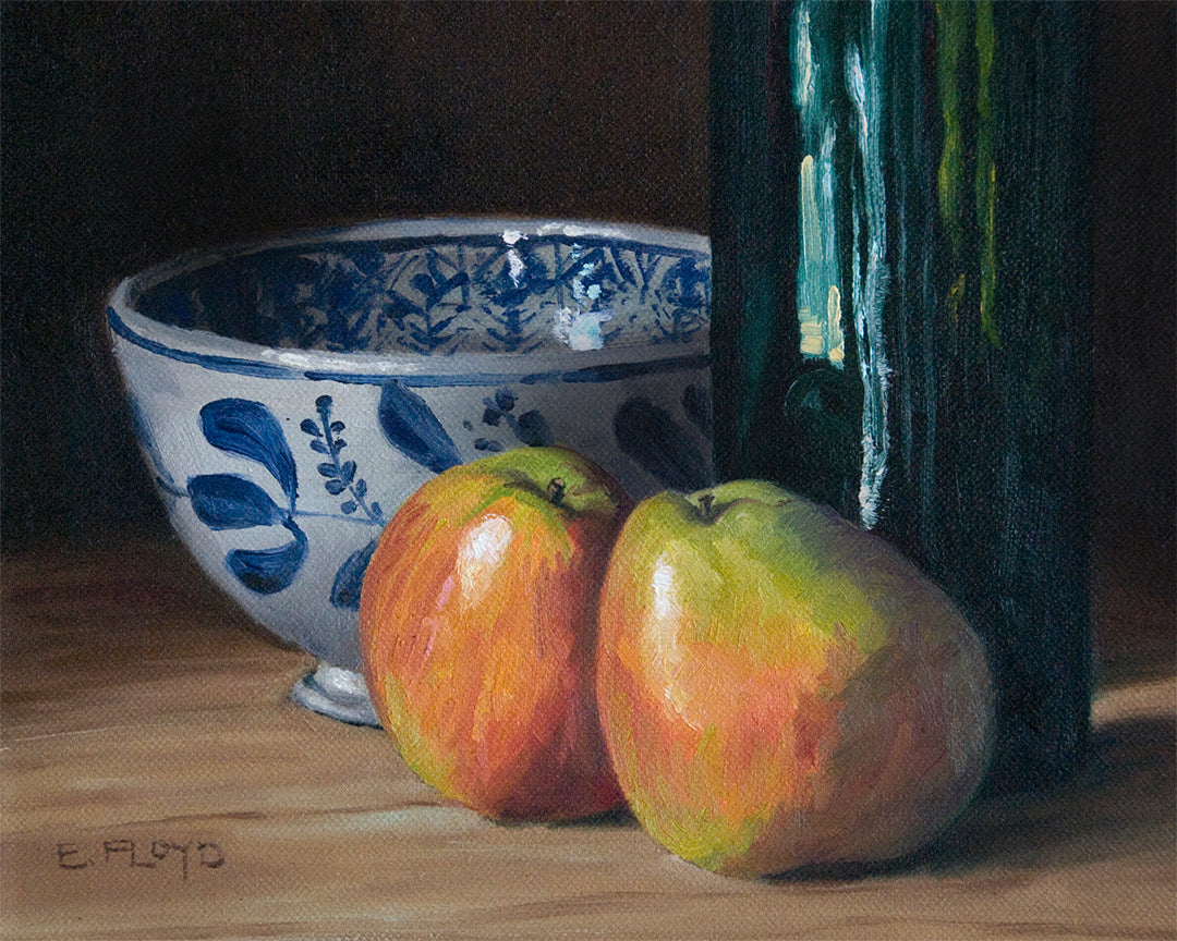 Forelle Pears, Bowl, and Bottle - 8"x10" print