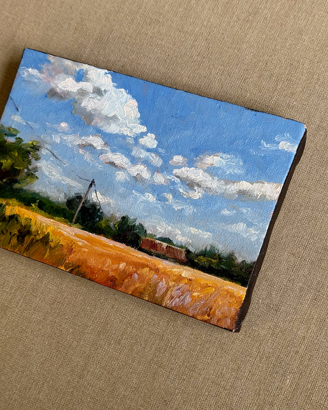 Rural Virginia, unframed oil painting, 4.5 x 6.5 inches