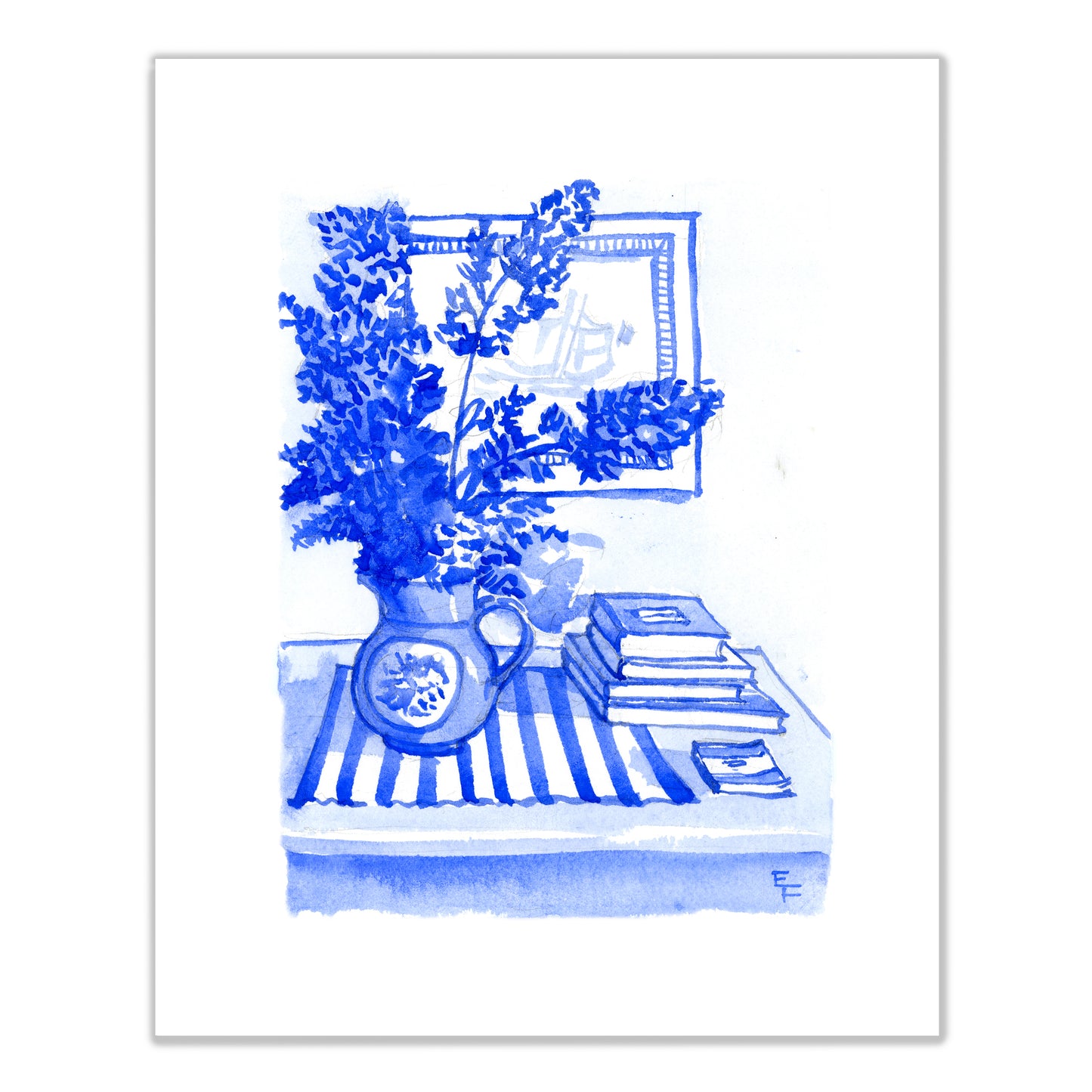 Lilacs and Books Fine Art Print on Paper