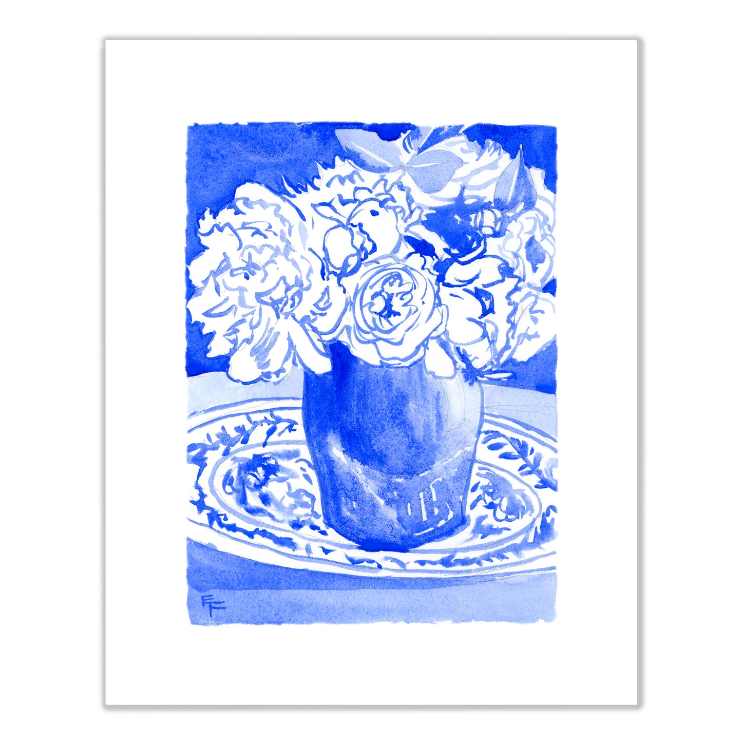 Roses and Peonies Fine Art Print on Paper