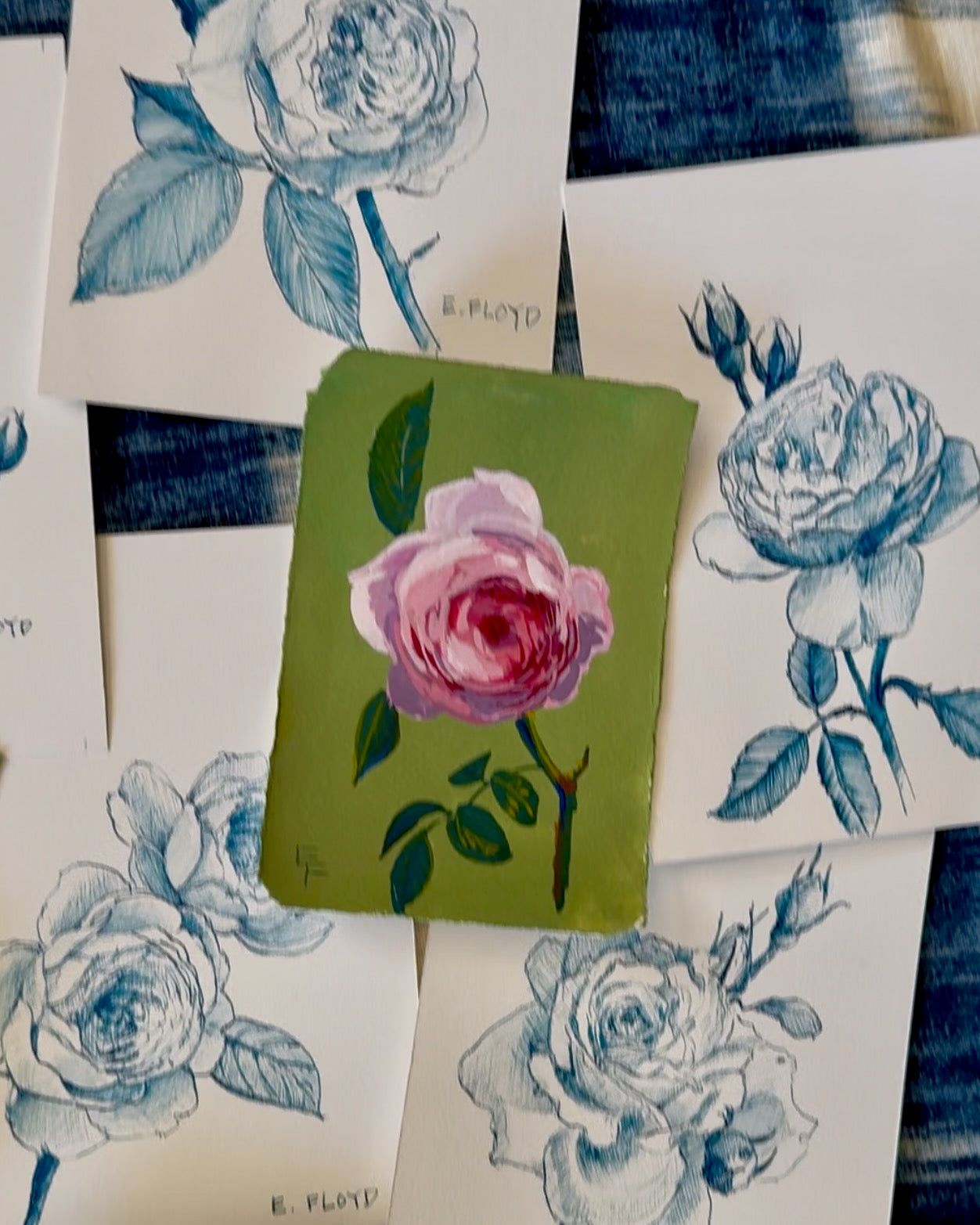 Gouache Rose No. 4, Unframed