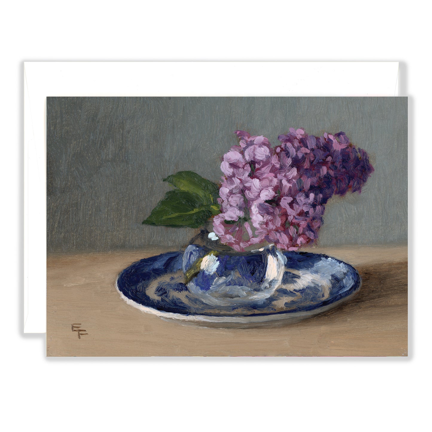 Lilacs and Blue WillowGreeting Card