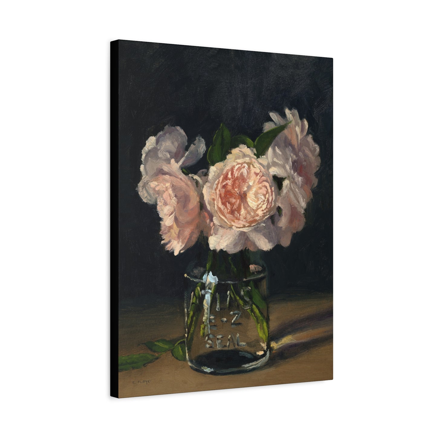 Roses in Jar, Canvas Art Print, 1.25" deep