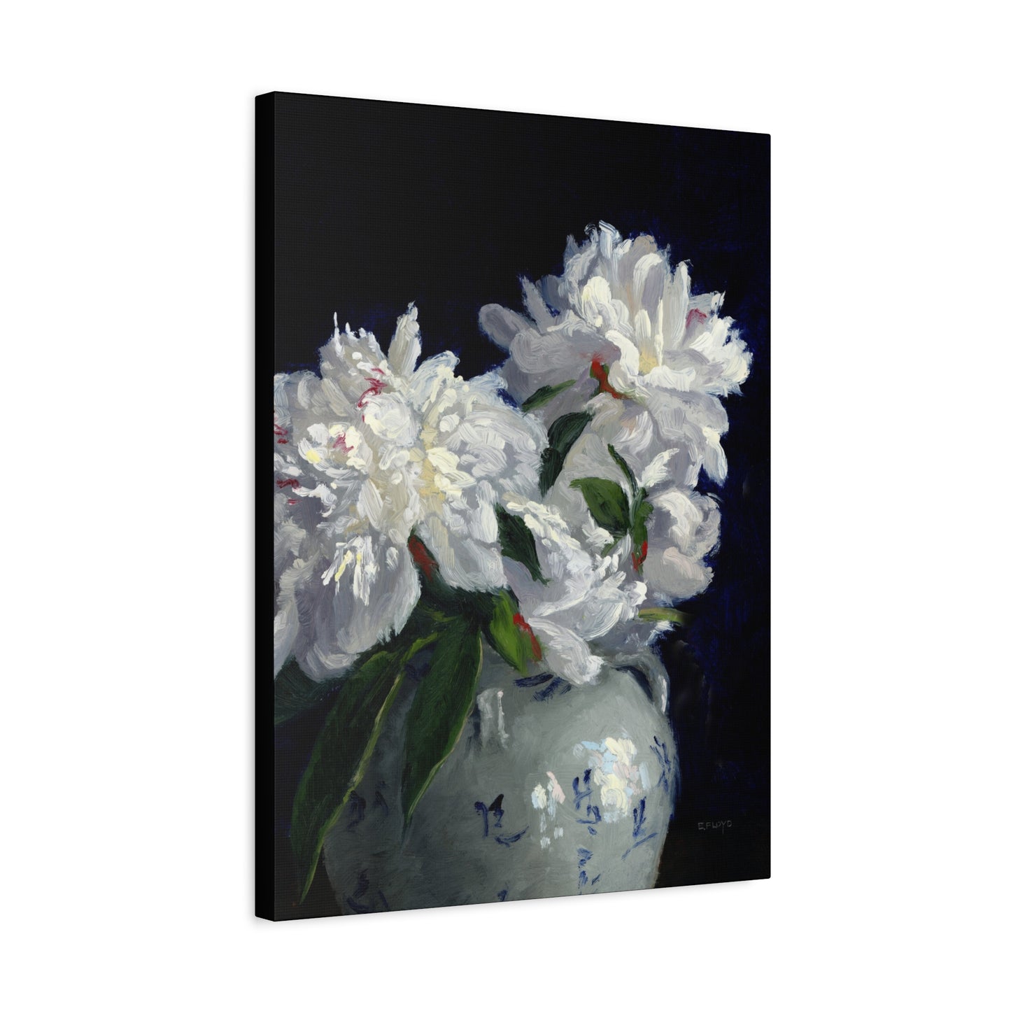 Festiva Maxima Peonies, Canvas Art Print, Stretched 1.25" Deep