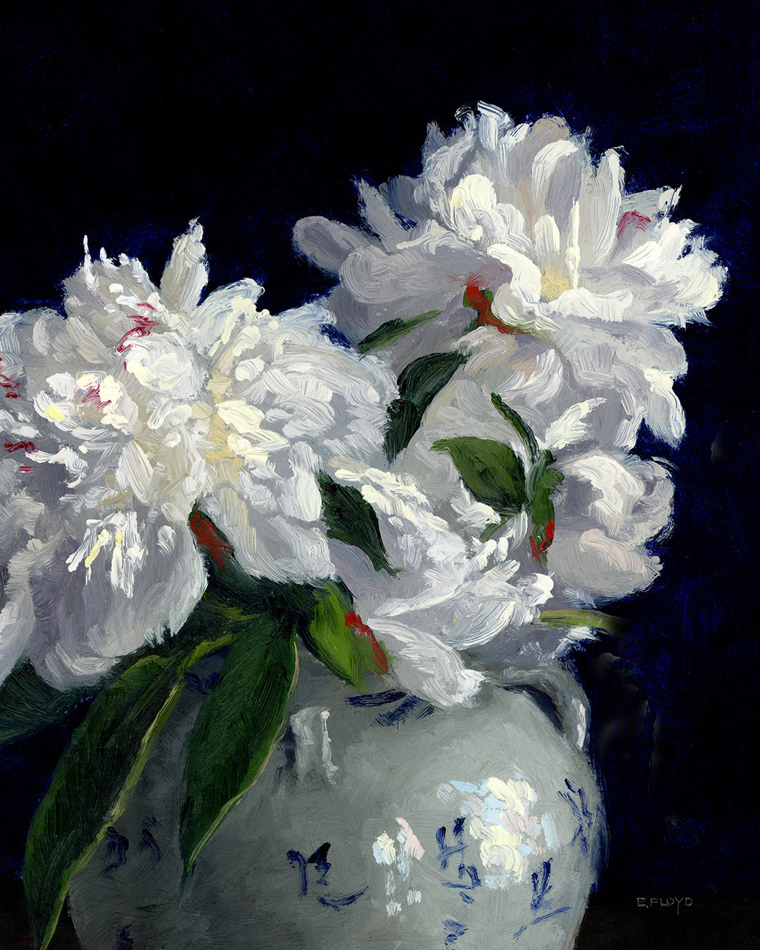 Festiva Maxima Peonies, Canvas Art Print, Stretched 1.25" Deep