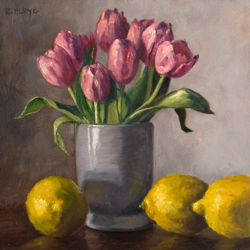 Tulips and Lemons Fine Art Matted Prints, 11x14