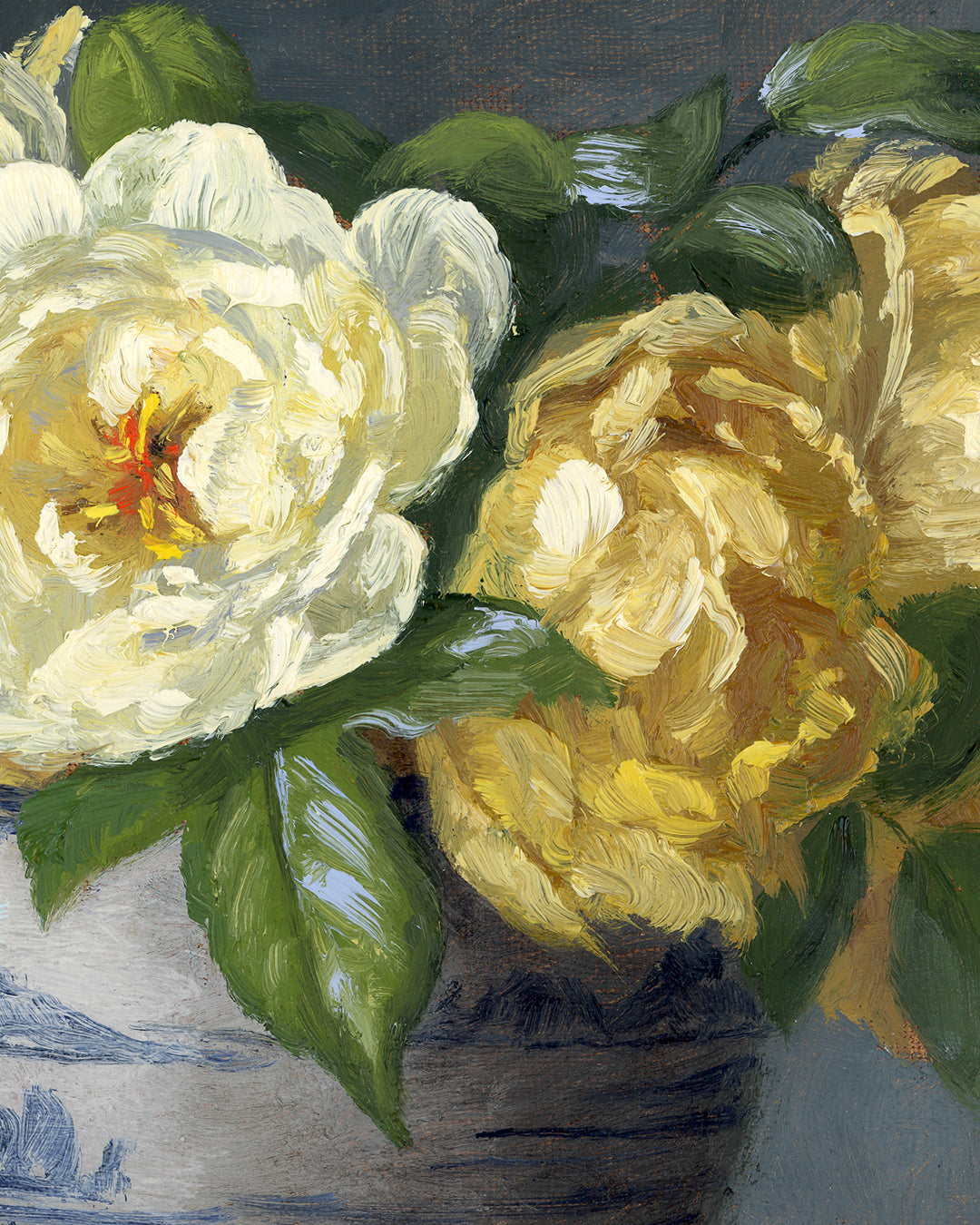 Pale Yellow Roses,  8x10 inches, Framed Oil Painting