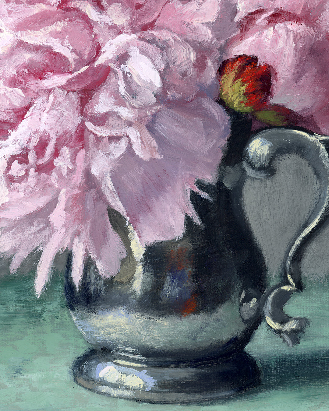 Pale Pink Peonies, 11x14 inches, Framed Oil Painting