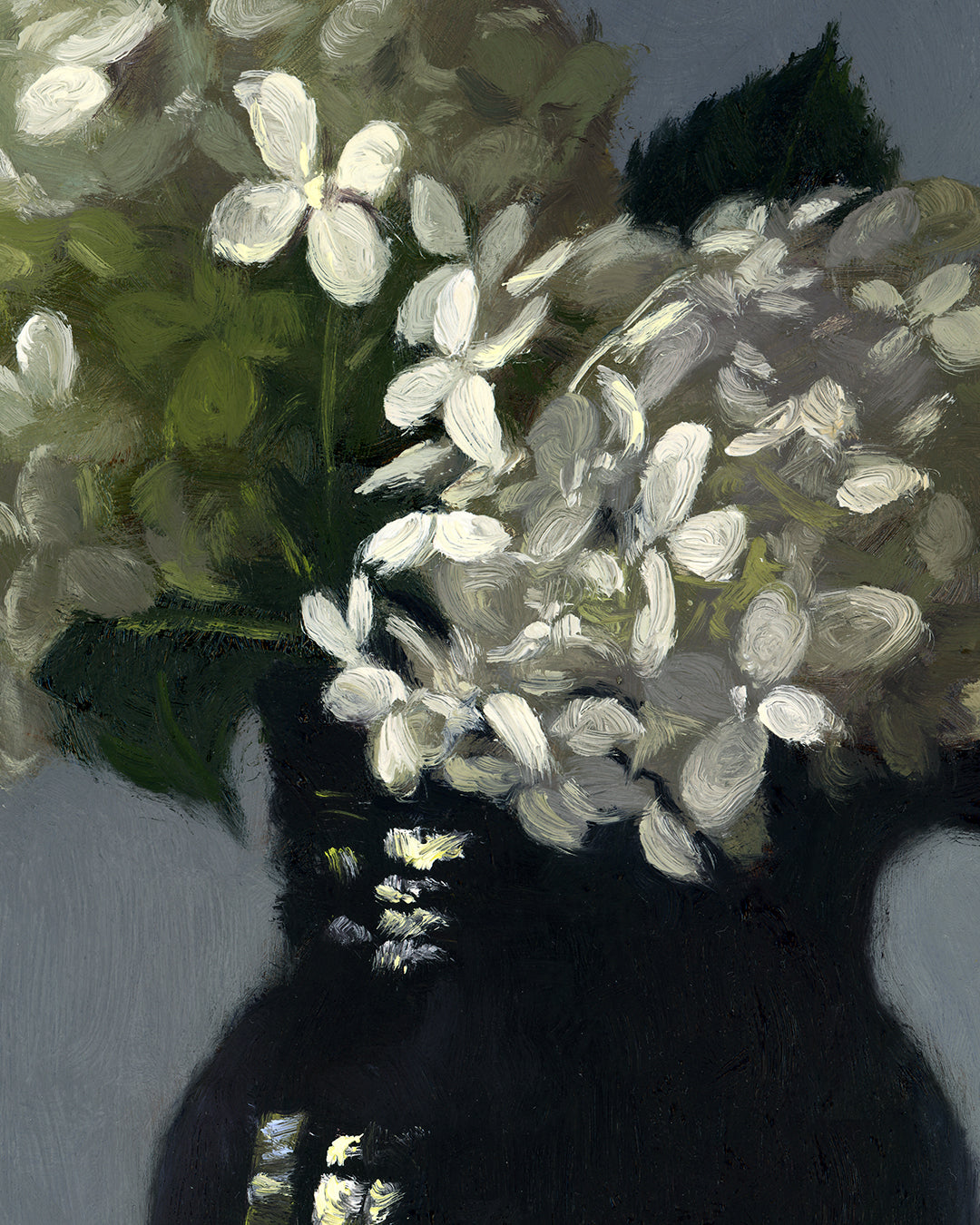 Limelight Hydrangeas, Framed Oil Painting, 16x12 inches