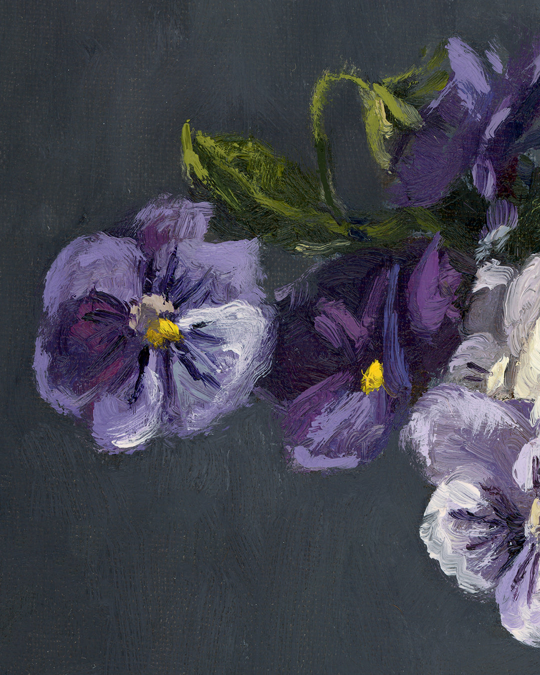 Pansies and Book, 9x12 inches, Framed Oil Painting