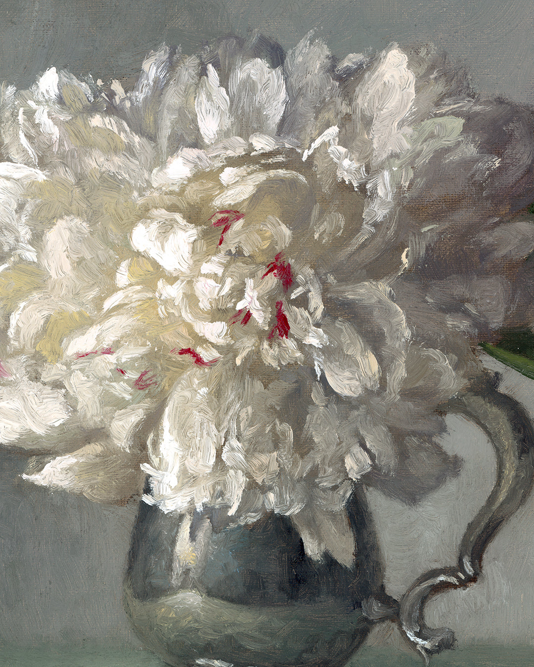 Festiva Maxima Peonies, Framed Oil Painting, 11x14 inches