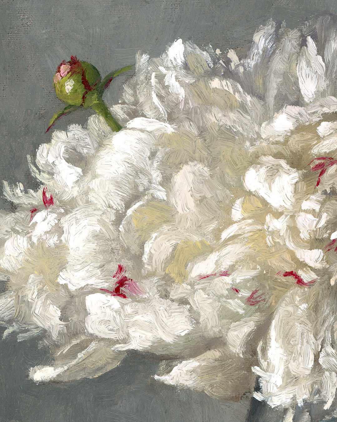 Festiva Maxima Peonies, Framed Oil Painting, 11x14 inches