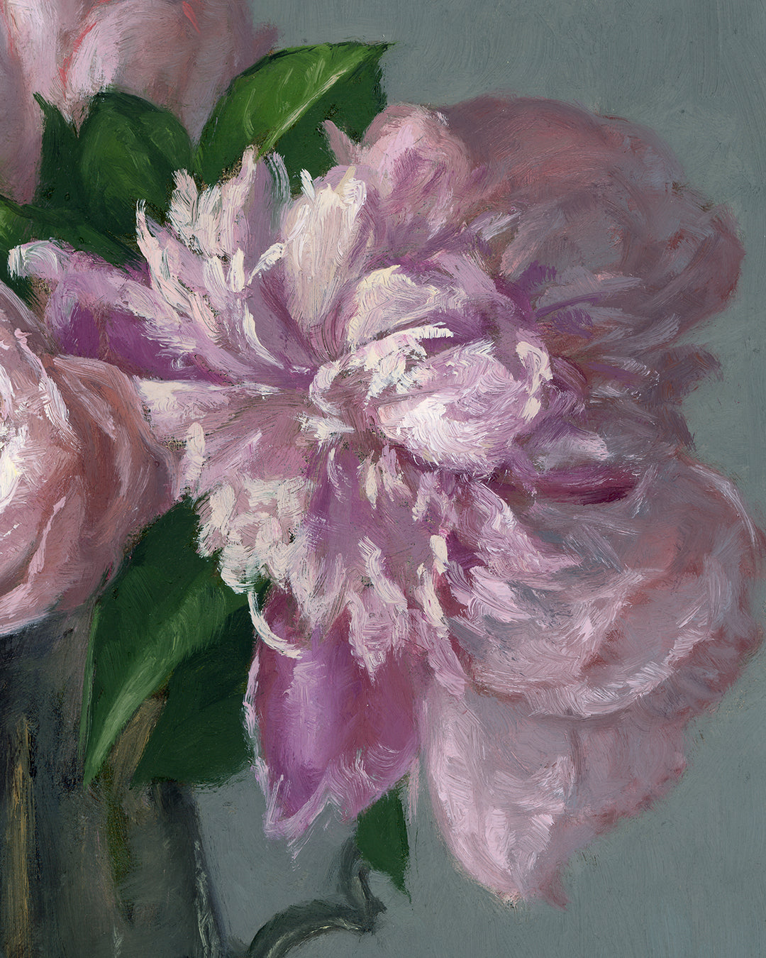 Peonies and Roses, Framed Oil Painting, 11x14 inches