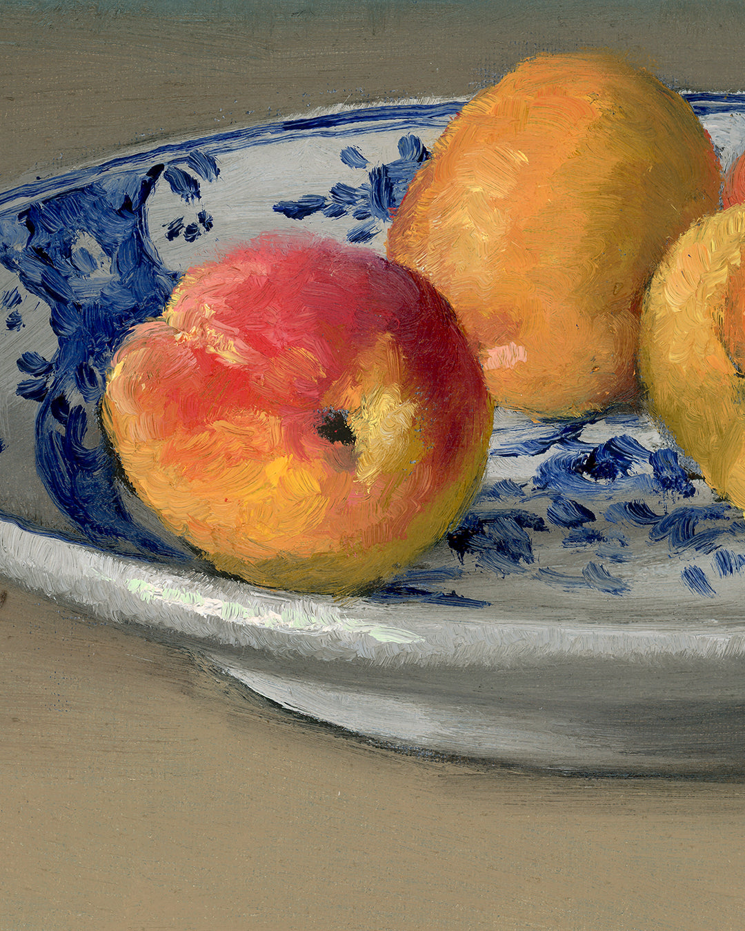 Apricots and Glass of Water, Framed Oil Painting, 9x12 inches