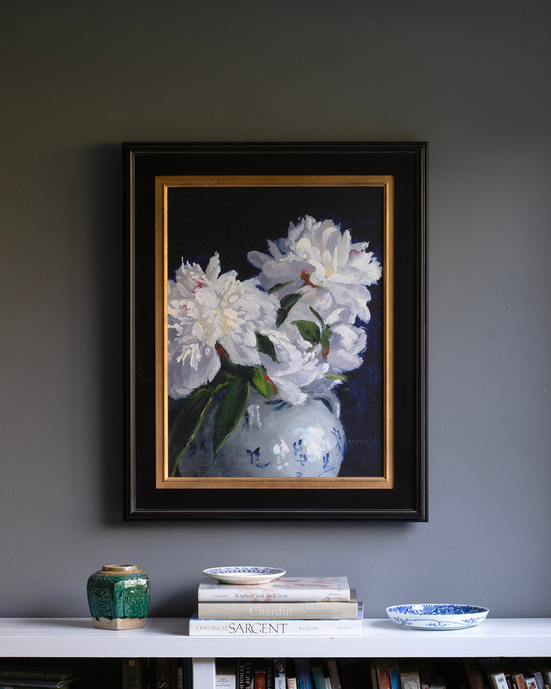 Festiva Maxima Peonies, Canvas Art Print, Stretched 1.25" Deep