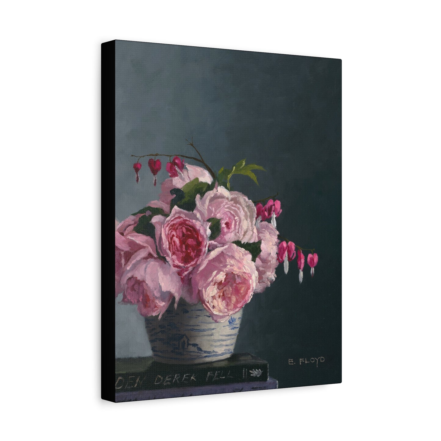 Roses and Bleeding Hearts, Canvas Art Print, Stretched 1.25" Deep