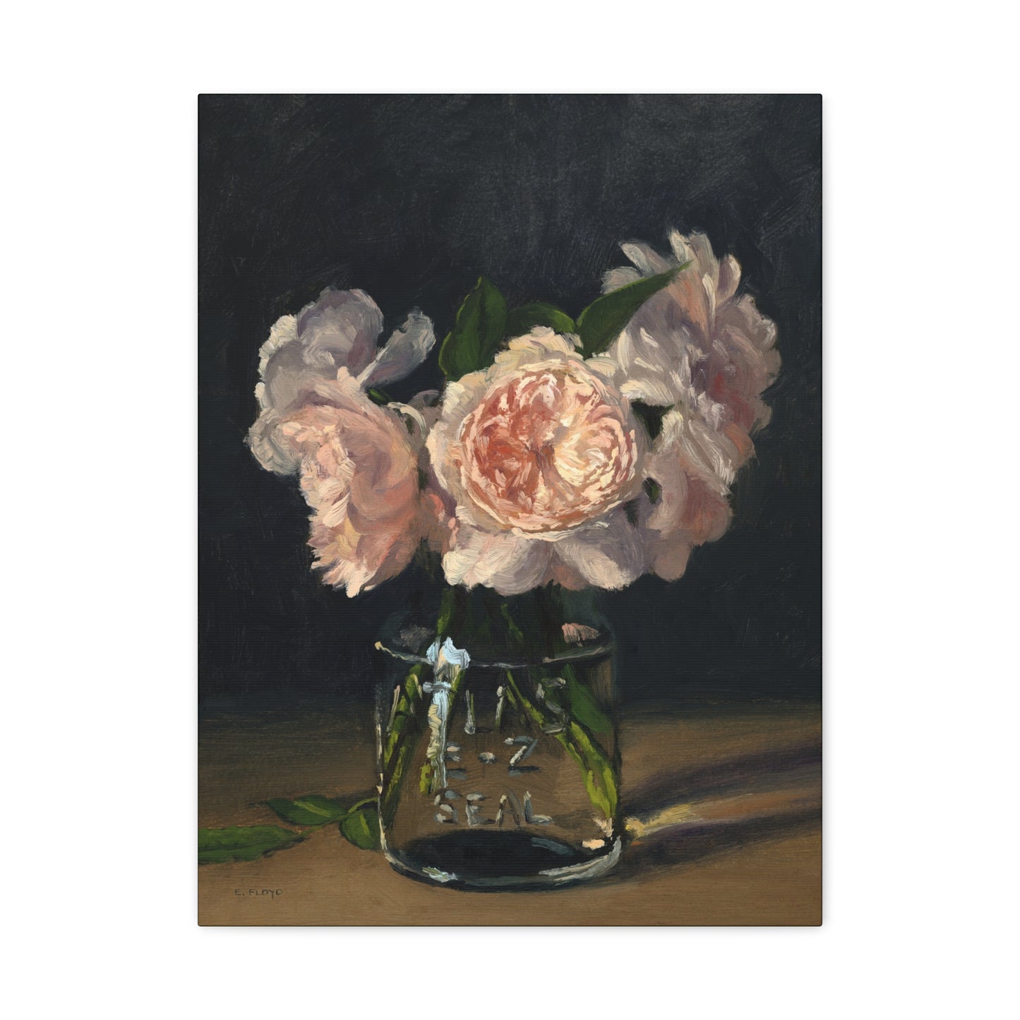 Roses in Jar, Canvas Art Print, 1.25" deep