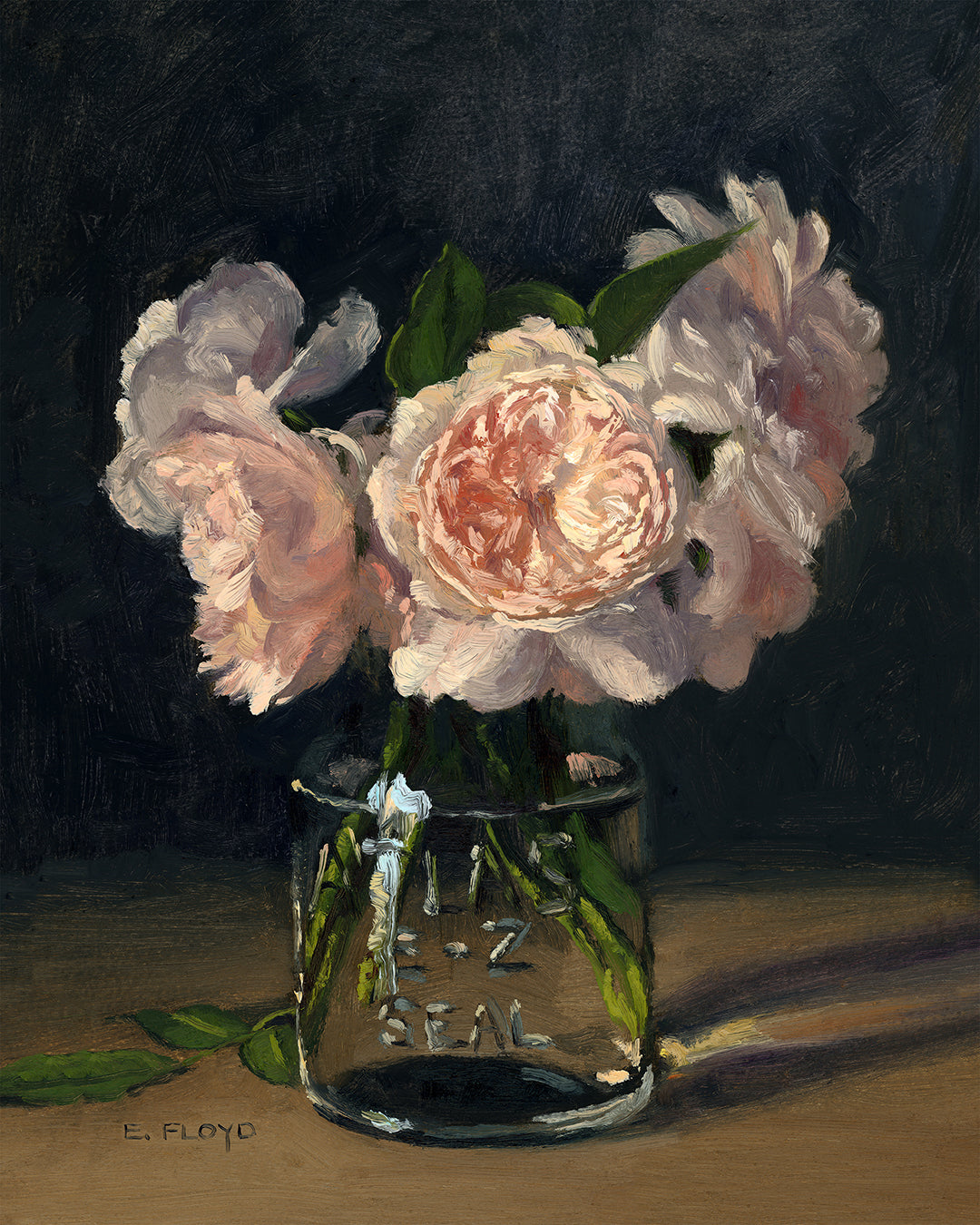 Roses in Jar, Canvas Art Print, 1.25" deep