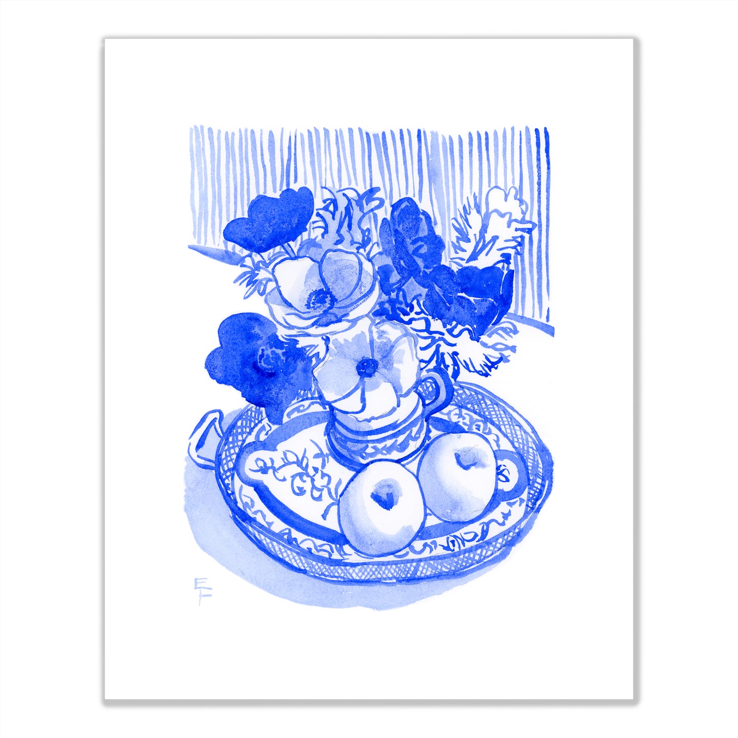 Anemones on Tray Fine Art Print on Paper