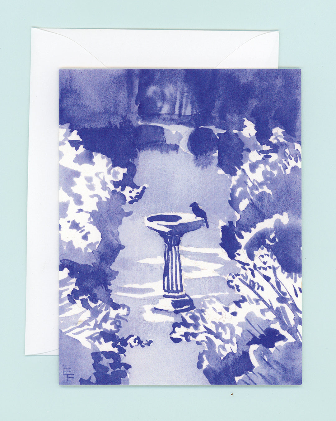 Bird Bath Greeting Card