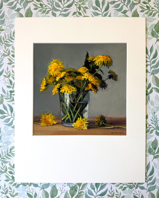 Dandelions Fine Art Matted Prints, 11x14