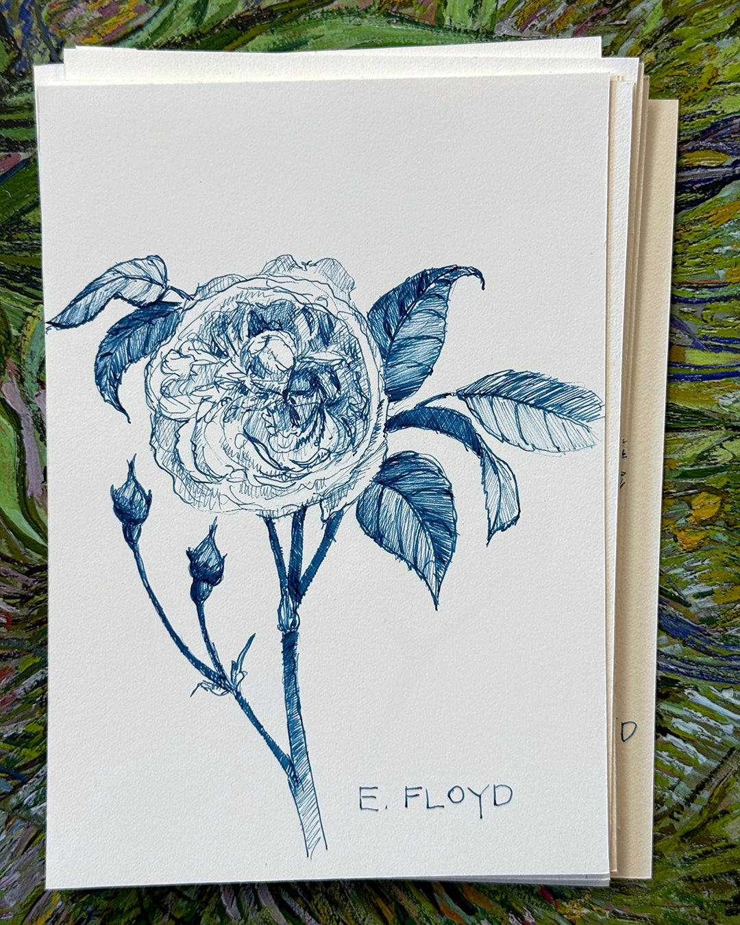 Everyday Flowers No. 16, Ink Drawing, Unframed