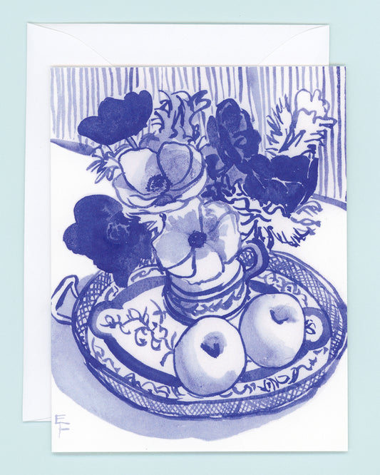 Anenomes on a Tray Greeting Card
