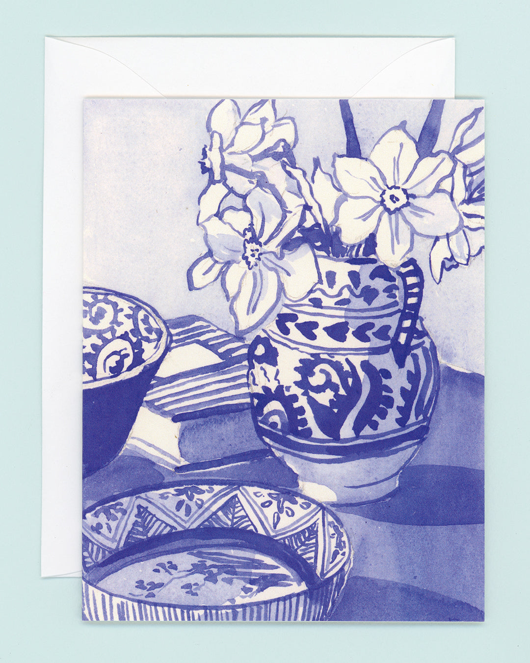 Daffodil in Telavera Pitcher Greeting Card