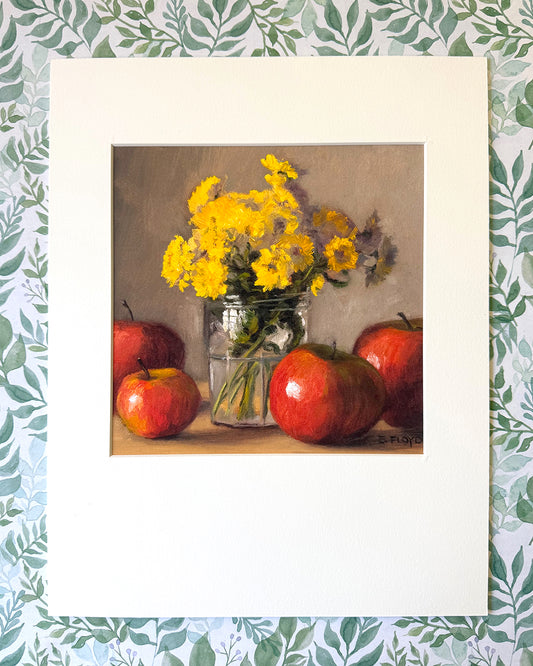 Mums and Apples Fine Art Matted Prints, 11x14