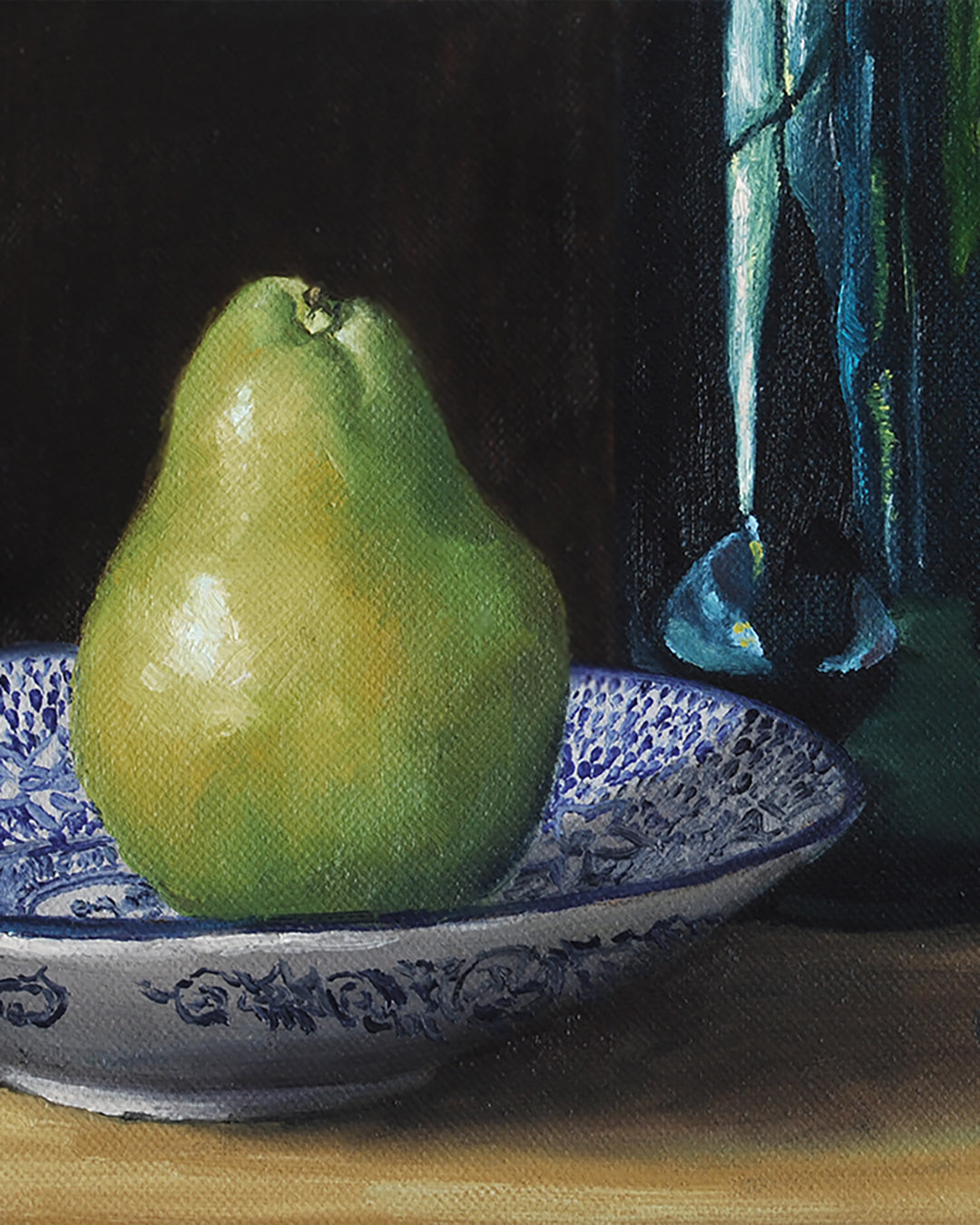Pear on Dish and Bottle - 8"x10" print