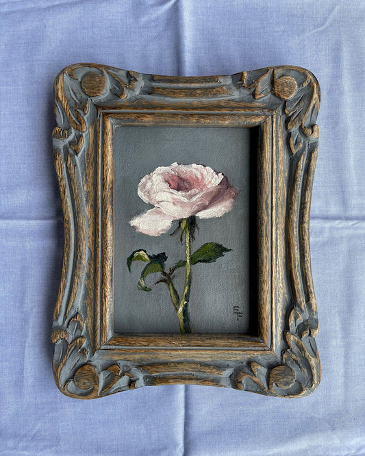 Purity Roses, 7 x 5 inches, oil painting, framed