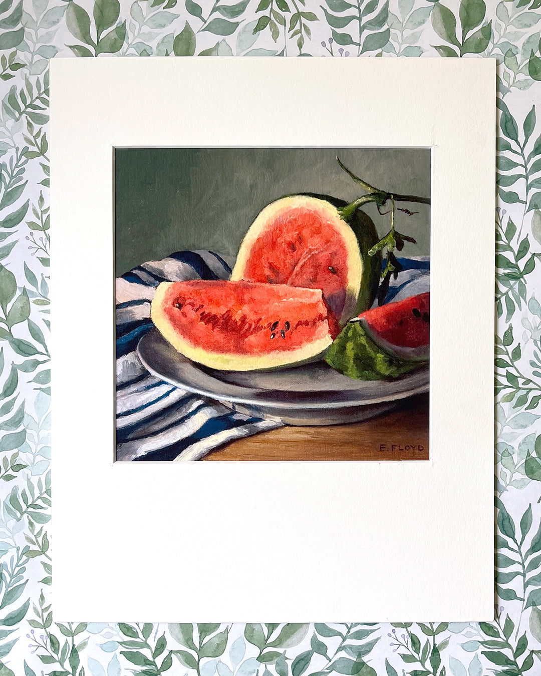 Sliced Watermelon Fine Art Matted Prints, 11x14