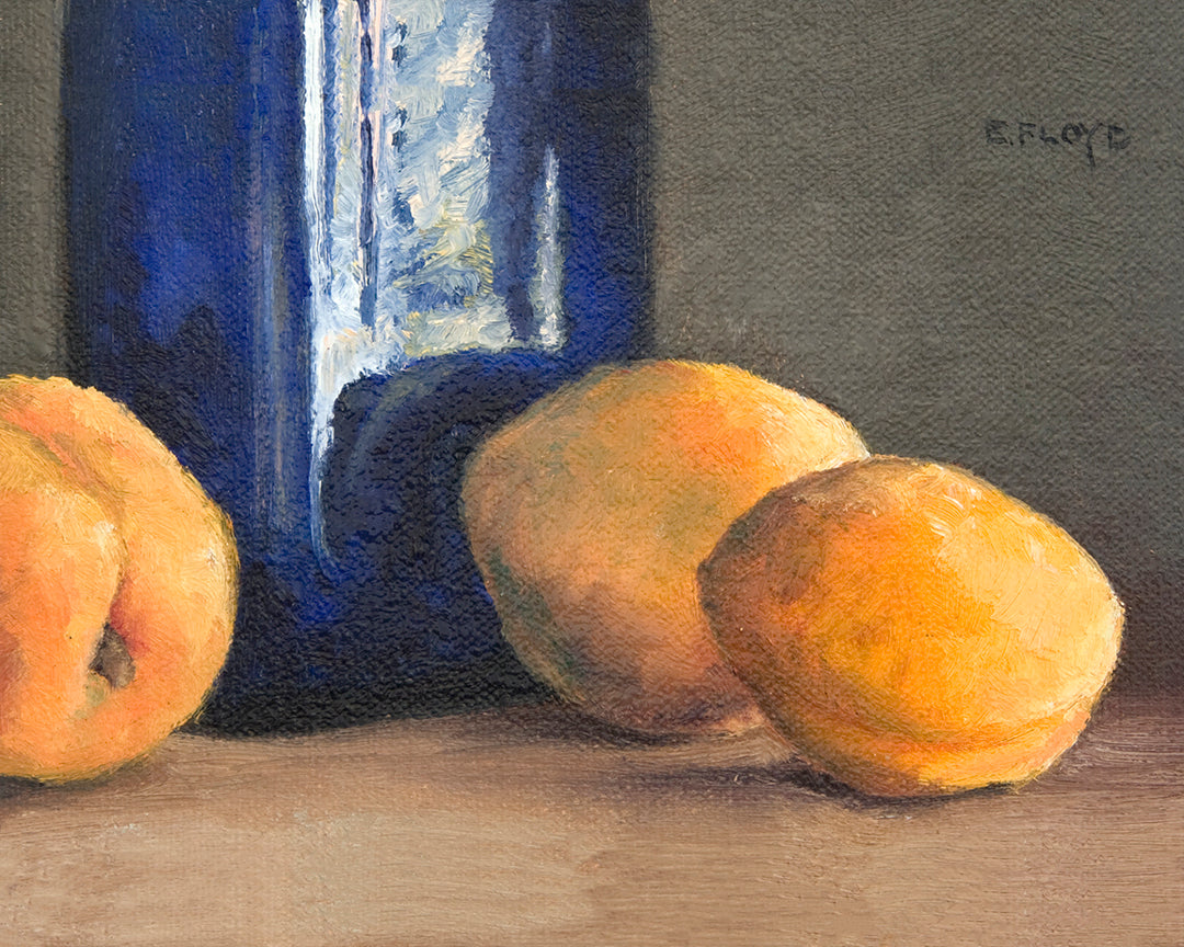 Apricots and Blue Bottle - 8"x10" print