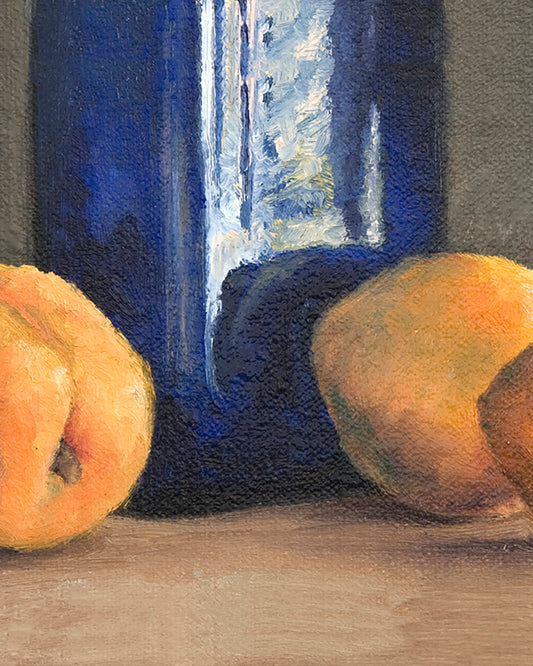 Apricots and Blue Bottle - 8"x10" print
