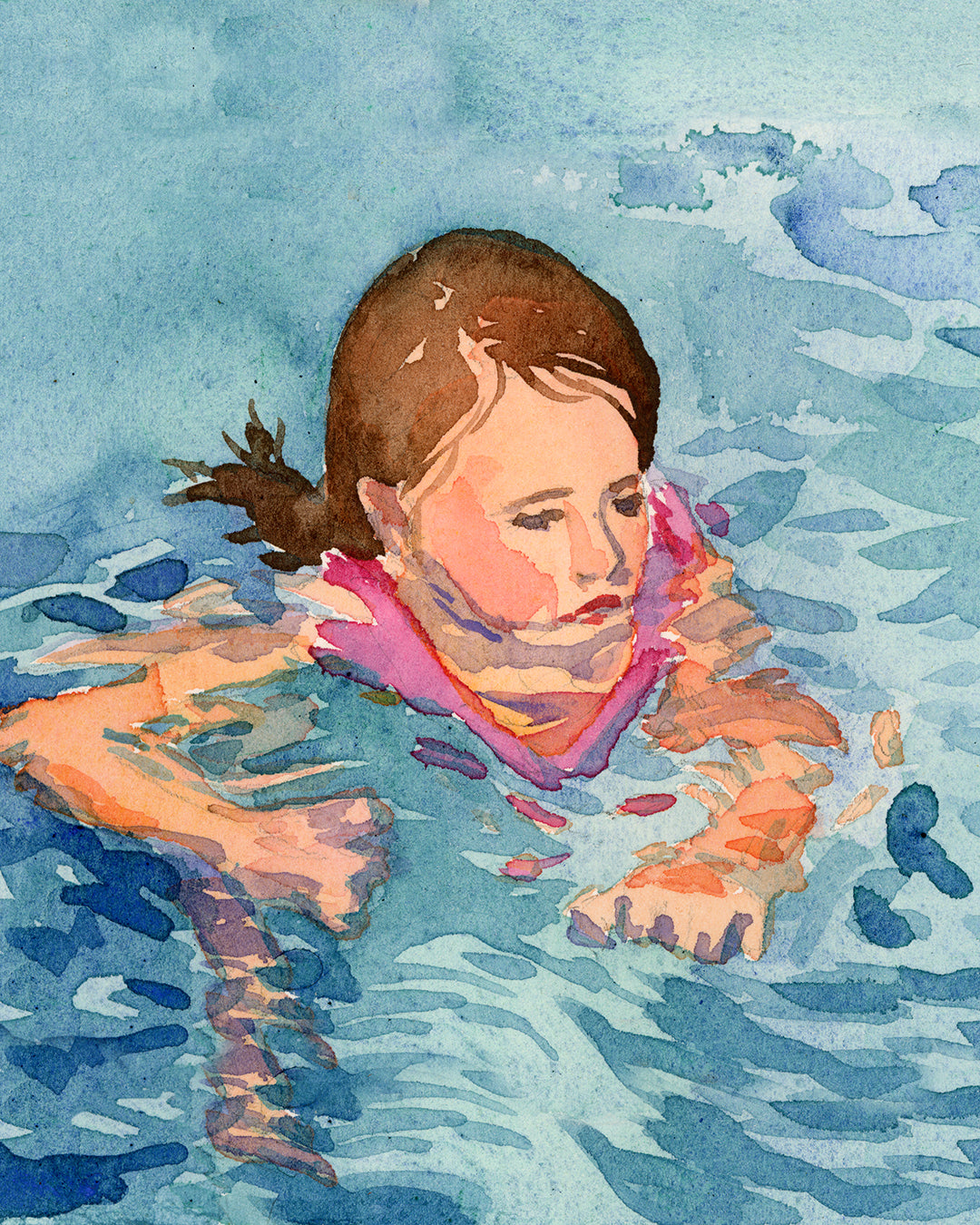 Swimming No. 2, Fine Art Print on Paper