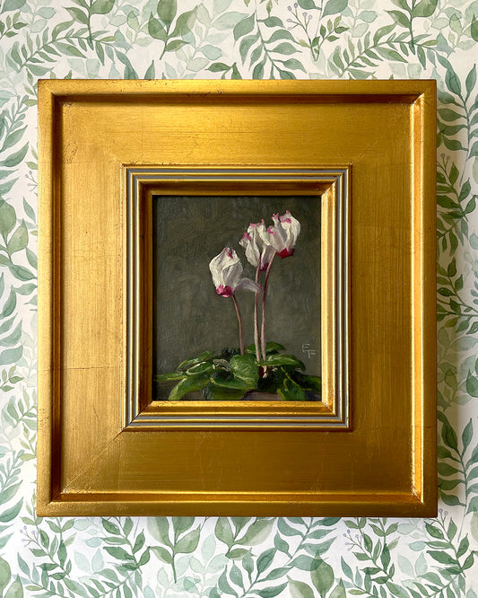 Cyclamen, Framed Oil Painting