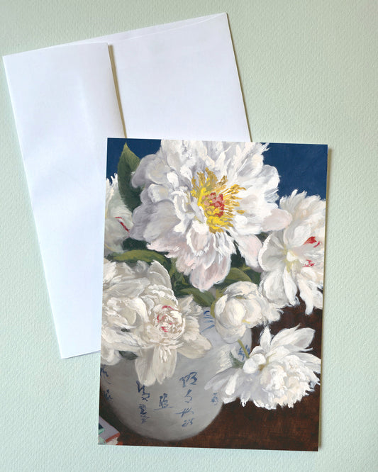 A Time to Savor (Peonies) Greeting Card