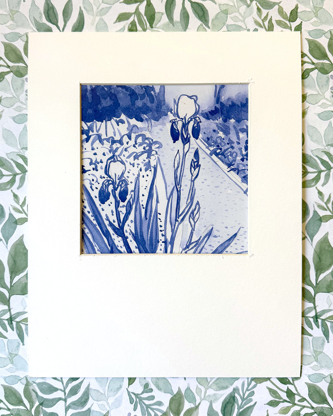 Blooming Iris Fine Art Matted Prints, 8x10