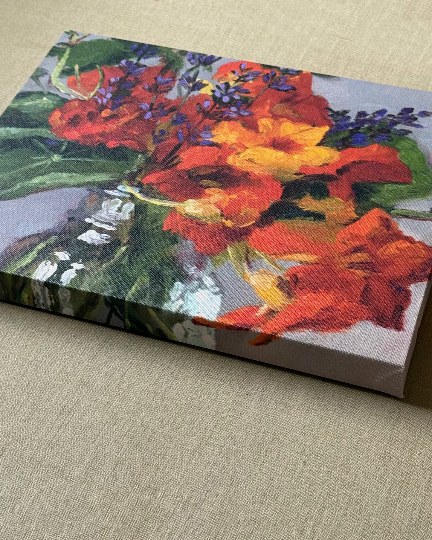 PRINT: Nasturtiums, Canvas Print, 14 x 11 inches