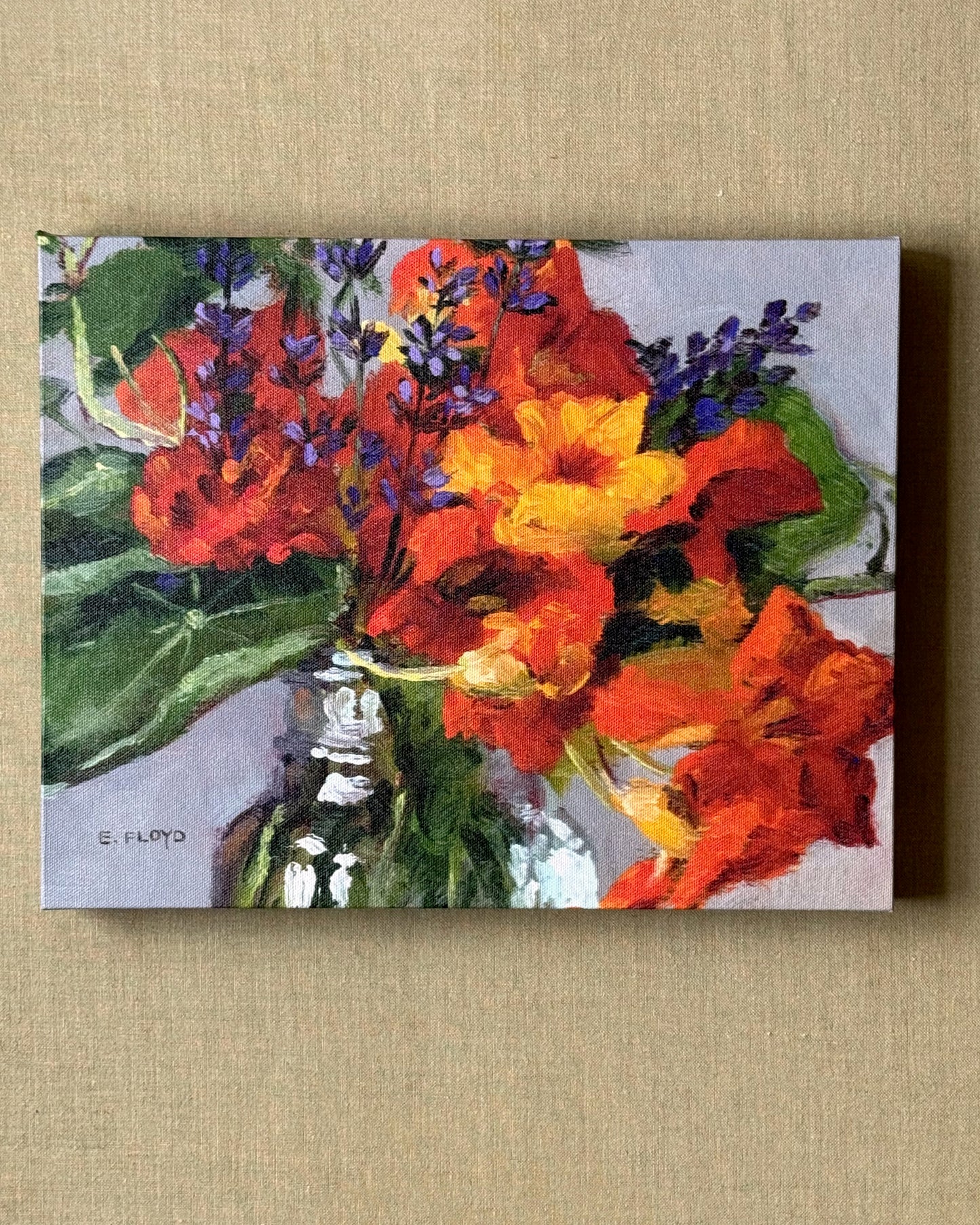 PRINT: Nasturtiums, Canvas Print, 14 x 11 inches