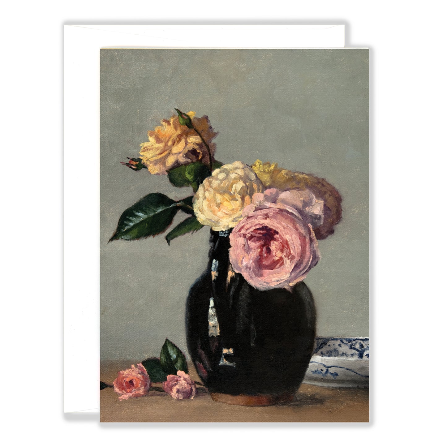 Roses in Redware Pitcher Greeting Card