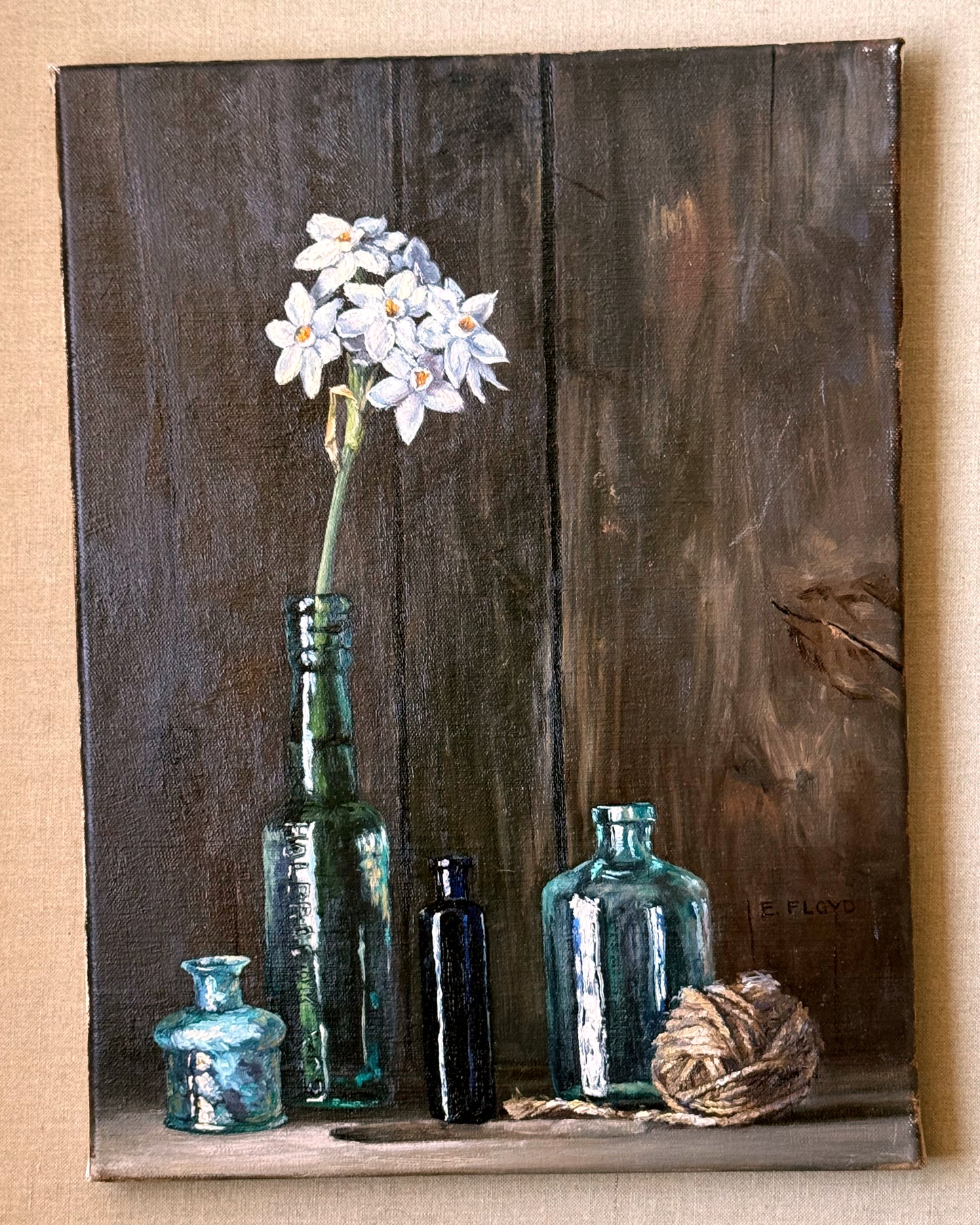 ORIGINAL ART: Paperwhites, unframed oil painting, 12 x 16 inches